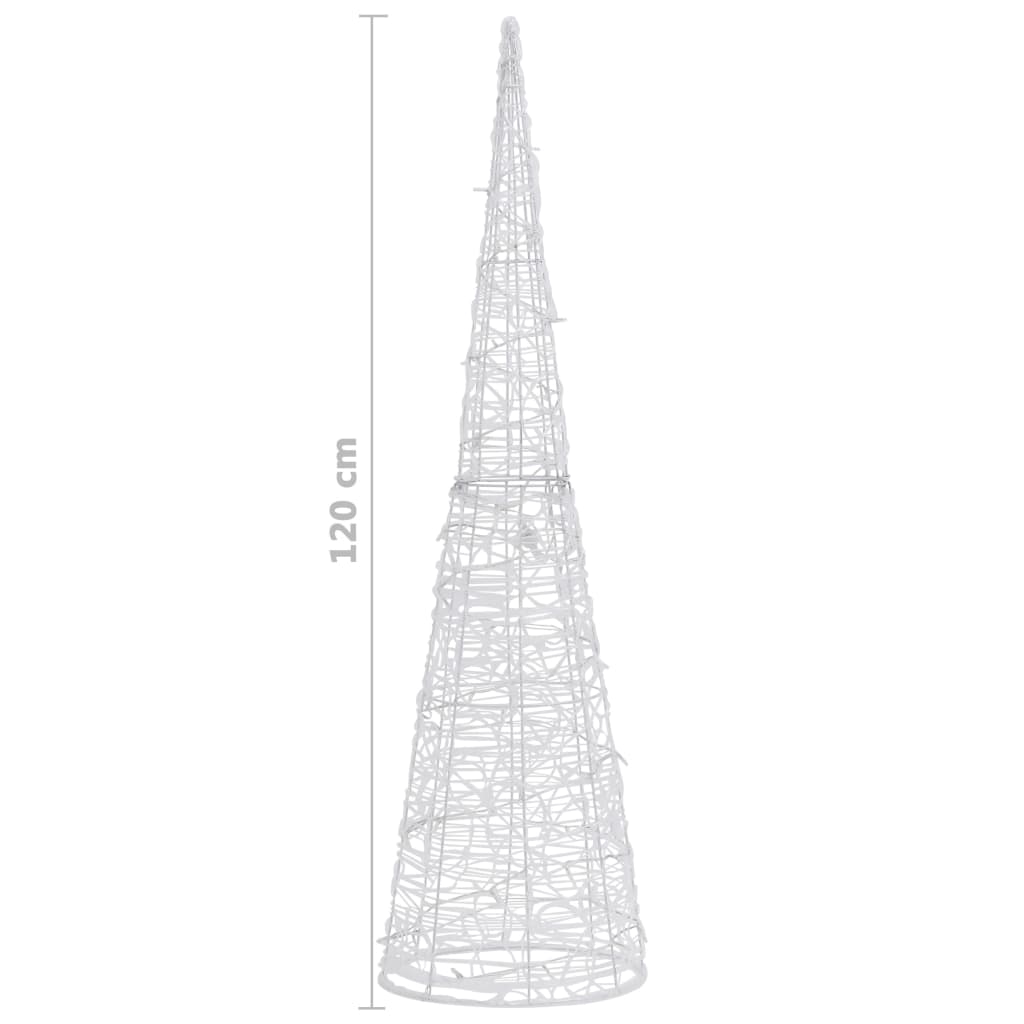 LED-koristevalopyramidi kylmä valkoinen akryyli 120 cm - Harrastajankoti.fi