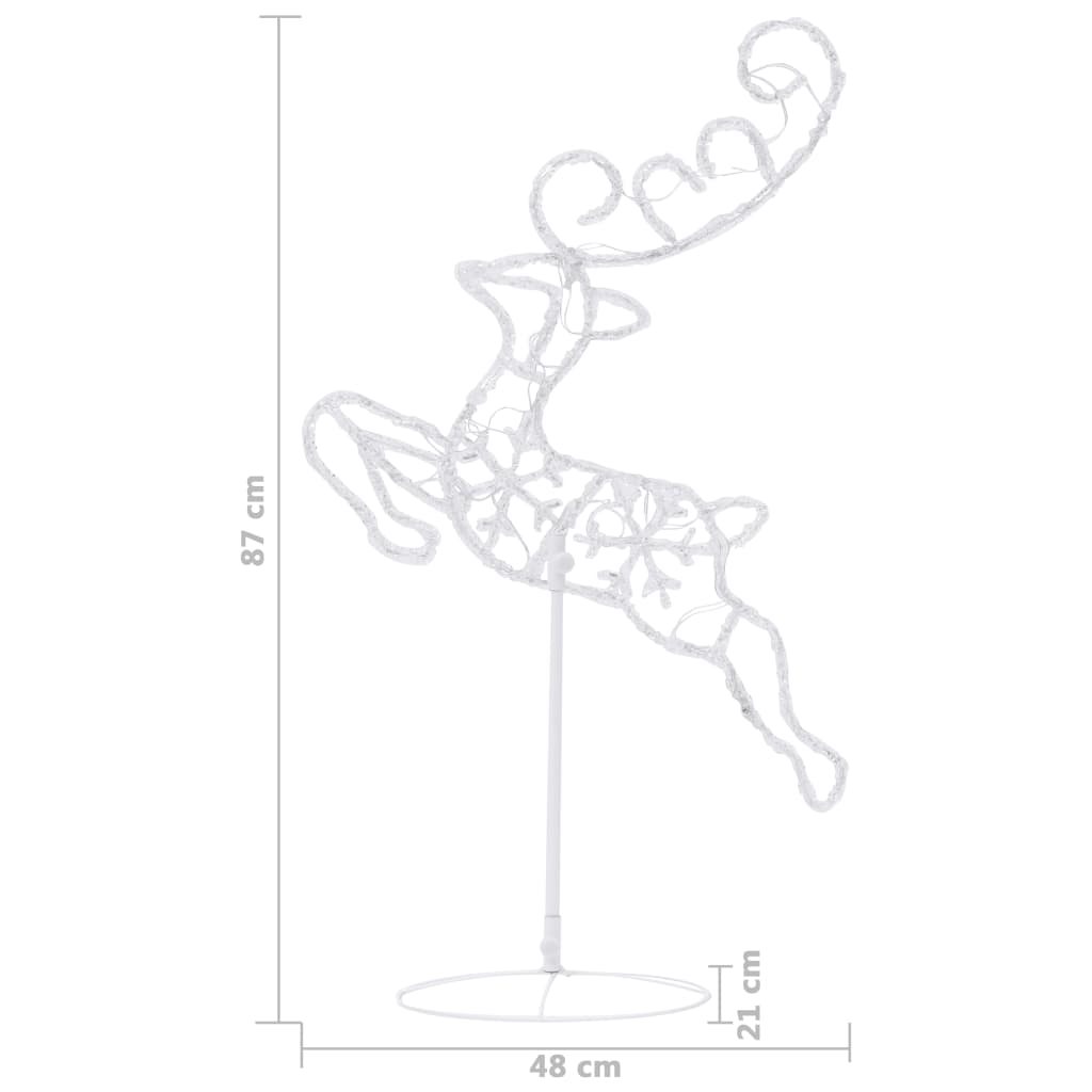 Lentävät jouluporot ja reki akryyli 260x21x87cm värikäs - Harrastajankoti.fi