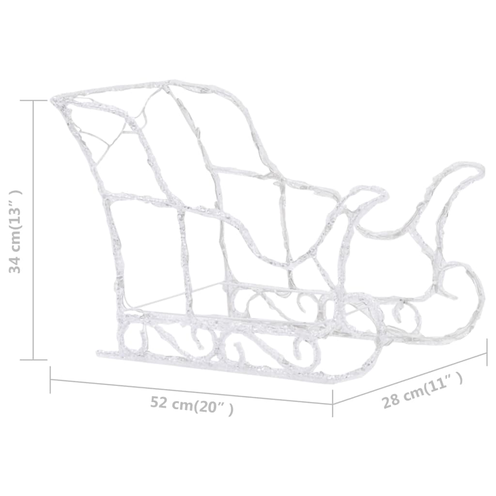 Porot ja reki joulukoriste 280x28x55 cm akryyli - Harrastajankoti.fi