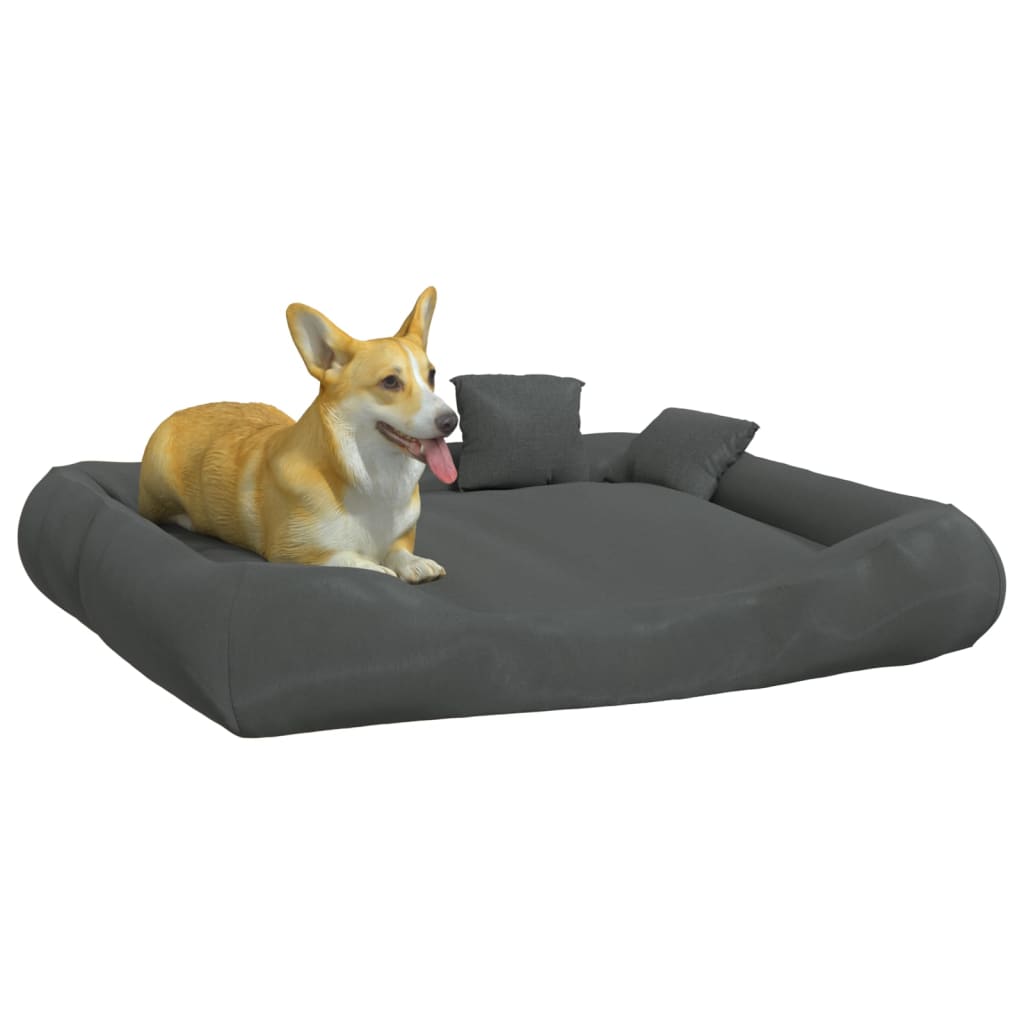 Koiran sänky tyynyillä tummanharmaa 135x110x23 cm Oxford kangas - Harrastajankoti.fi