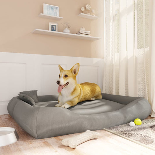 Koiran sänky tyynyillä harmaa 135x110x23 cm Oxford kangas - Harrastajankoti.fi