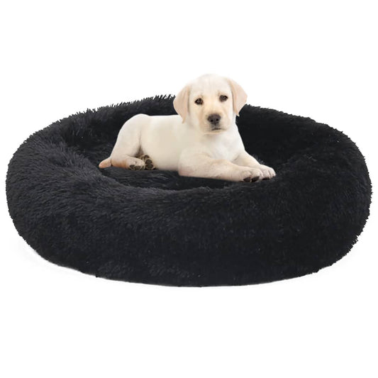 Pestävä koiran/kissan tyyny musta 90x90x16 cm plyysi - Harrastajankoti.fi