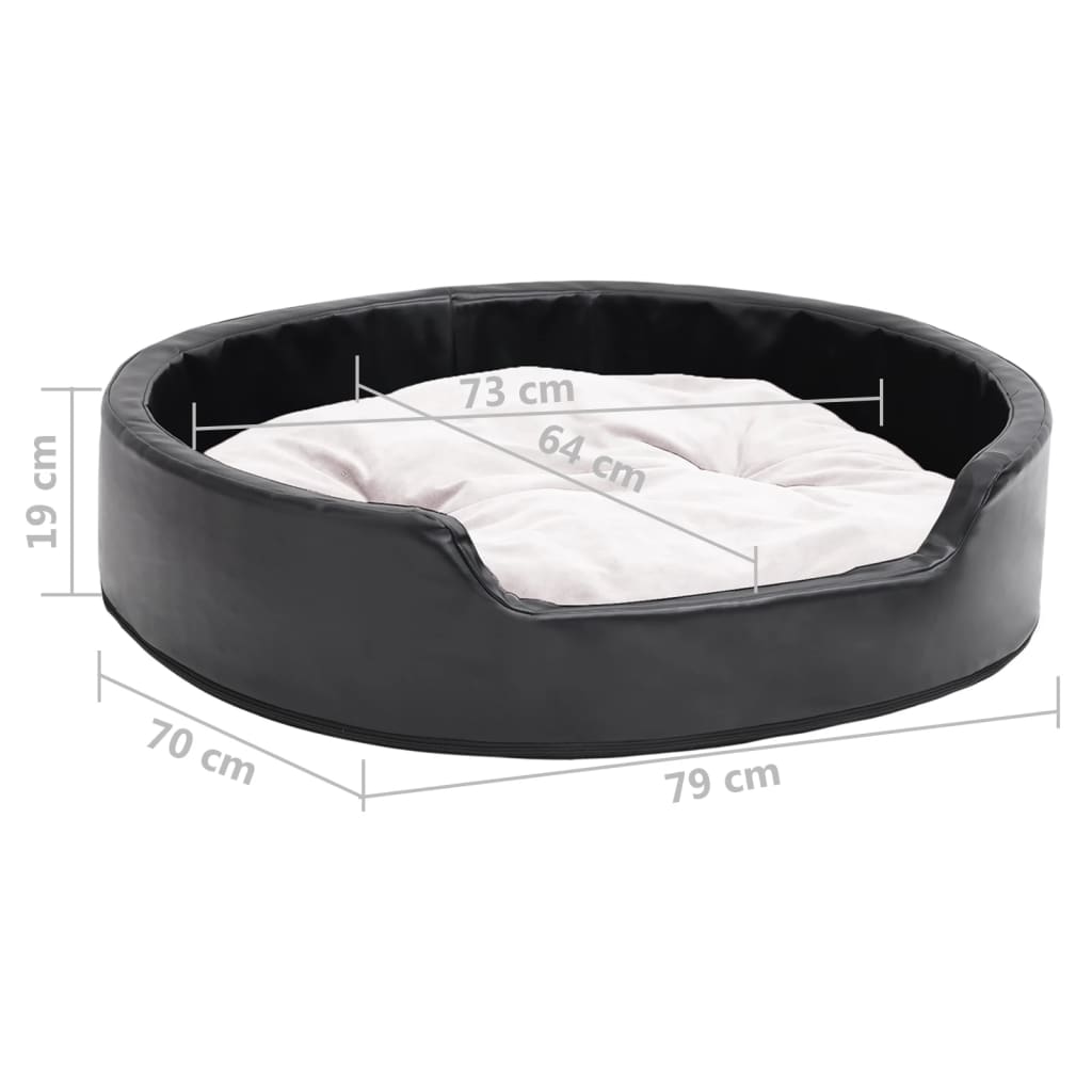 Koiran peti musta ja beige 79x70x19 cm plyysi ja keinonahka - Harrastajankoti.fi