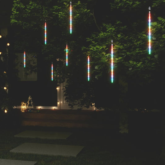 Meteorivalot 8 kpl 30 cm värikäs 192 x LED sisä/ulko - Harrastajankoti.fi