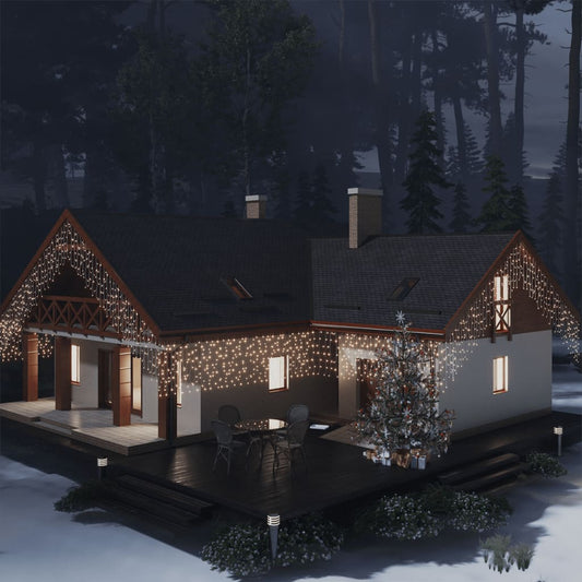 LED-valonauhaverho jääpuikot 10 m 400 LEDiä lämmin valkoinen - Harrastajankoti.fi