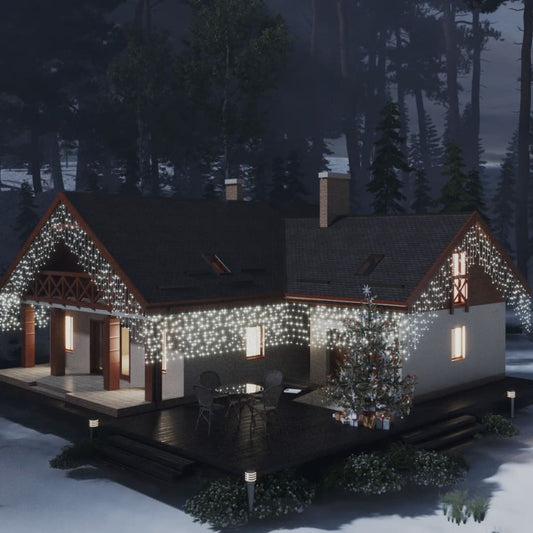 LED-valonauhaverho jääpuikot 10 m 400 LEDiä kylmä valkoinen - Harrastajankoti.fi