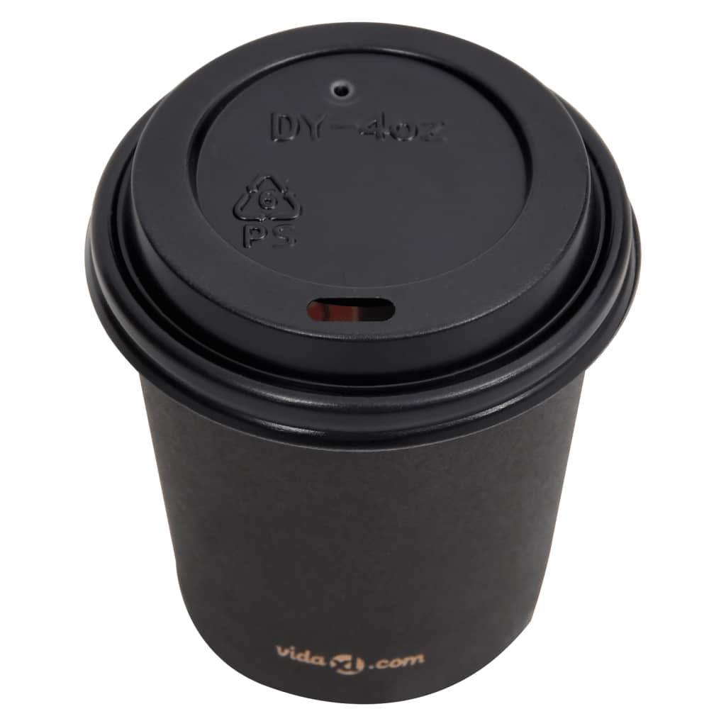 Paperikahvikupit kansilla 120 ml 100 kpl musta - Harrastajankoti.fi