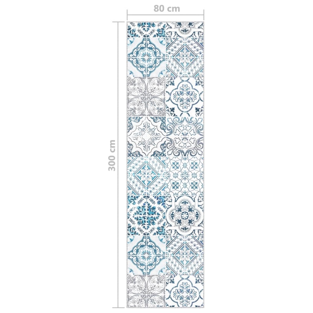 Käytävämatto kuvioitu pestävä taitettava 80x300 cm polyesteri - Harrastajankoti.fi