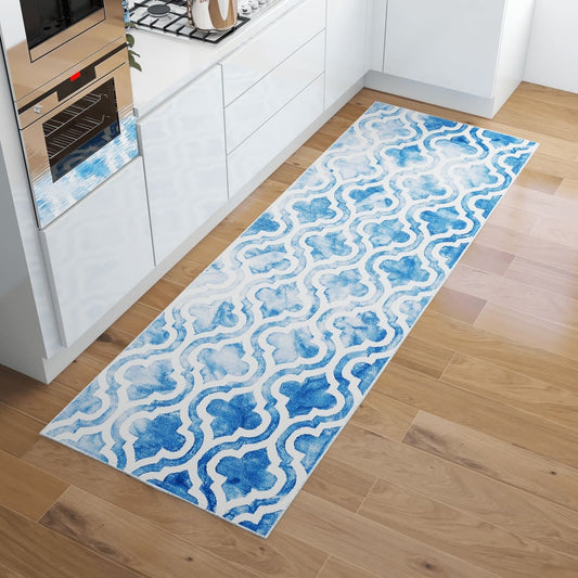 Käytävämatto kuvioitu pestävä taitettava 100x300 cm polyesteri - Harrastajankoti.fi