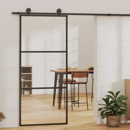 Liukuovi asennustarvikkeilla ESG lasi ja alumiini 90x205 cm - Harrastajankoti.fi