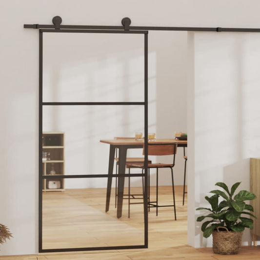 Liukuovi asennustarvikkeilla ESG lasi ja alumiini 102x205 cm - Harrastajankoti.fi
