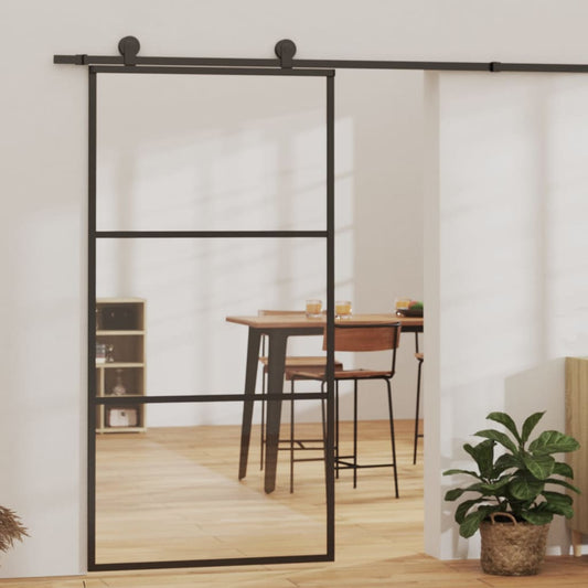 Liukuovi asennustarvikkeilla ESG lasi ja alumiini 102x205 cm - Harrastajankoti.fi
