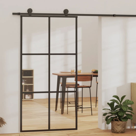 Liukuovi asennustarvikkeilla ESG lasi ja alumiini 102x205 cm - Harrastajankoti.fi