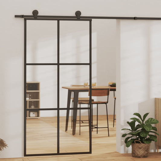 Liukuovi asennustarvikkeilla ESG lasi ja alumiini 102x205 cm - Harrastajankoti.fi