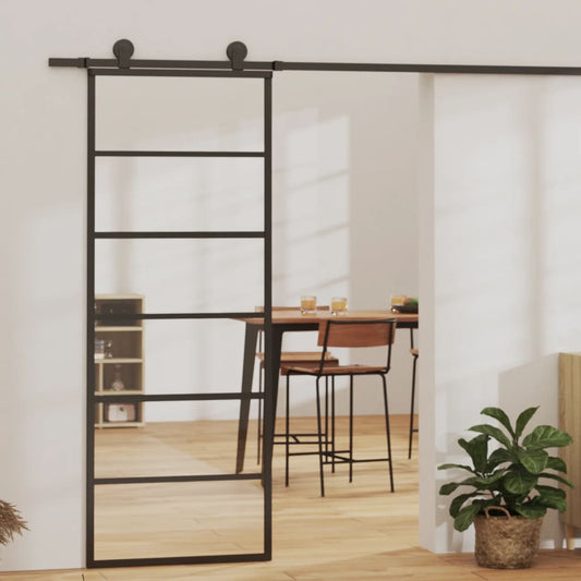 Liukuovi asennustarvikkeilla ESG lasi ja alumiini 76x205 cm - Harrastajankoti.fi