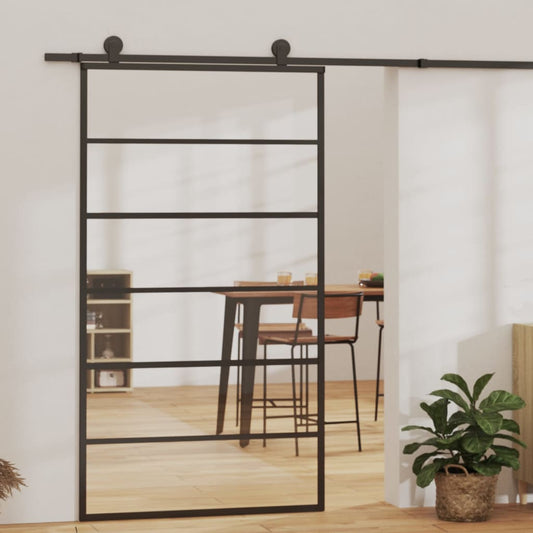 Liukuovi asennustarvikkeilla ESG lasi ja alumiini 102x205 cm - Harrastajankoti.fi