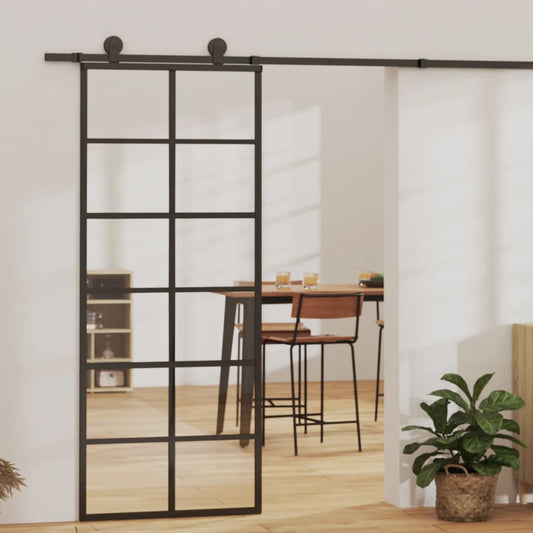 Liukuovi asennustarvikkeilla ESG lasi ja alumiini 76x205 cm - Harrastajankoti.fi