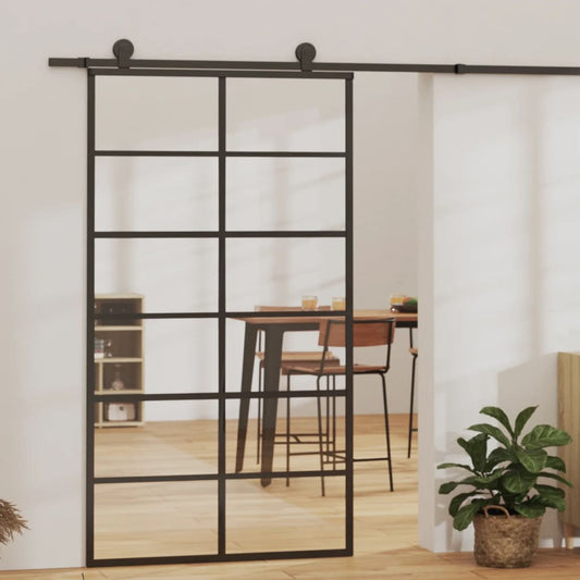 Liukuovi asennustarvikkeilla ESG lasi ja alumiini 102x205 cm - Harrastajankoti.fi
