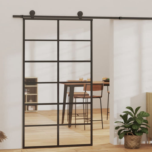 Liukuovi asennustarvikkeilla ESG lasi ja alumiini 102x205 cm - Harrastajankoti.fi