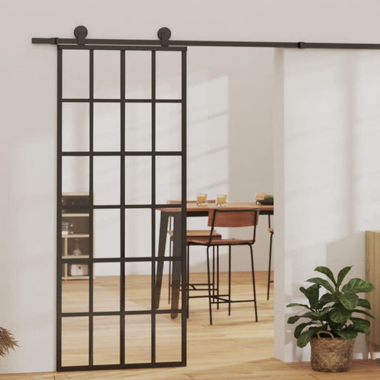 Liukuovi asennustarvikkeilla ESG lasi ja alumiini 76x205 cm - Harrastajankoti.fi