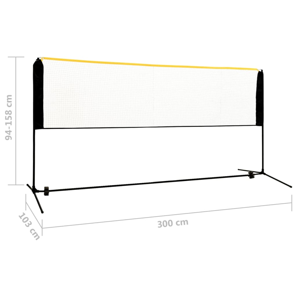 Sulkapalloverkko säädettävä 300x103x94-158 cm metalli - Harrastajankoti.fi