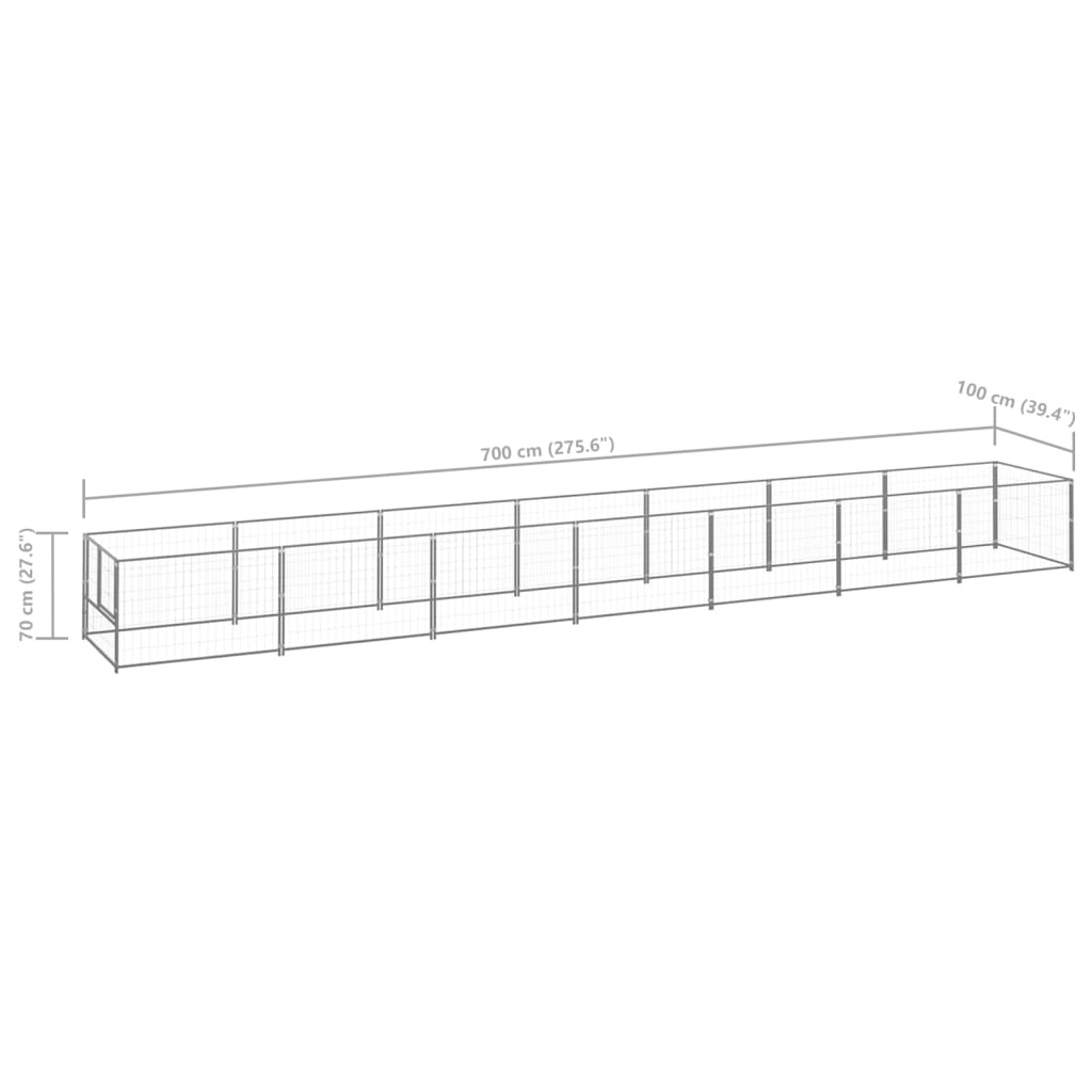 Koiranhäkki hopea 7 m² teräs - Harrastajankoti.fi