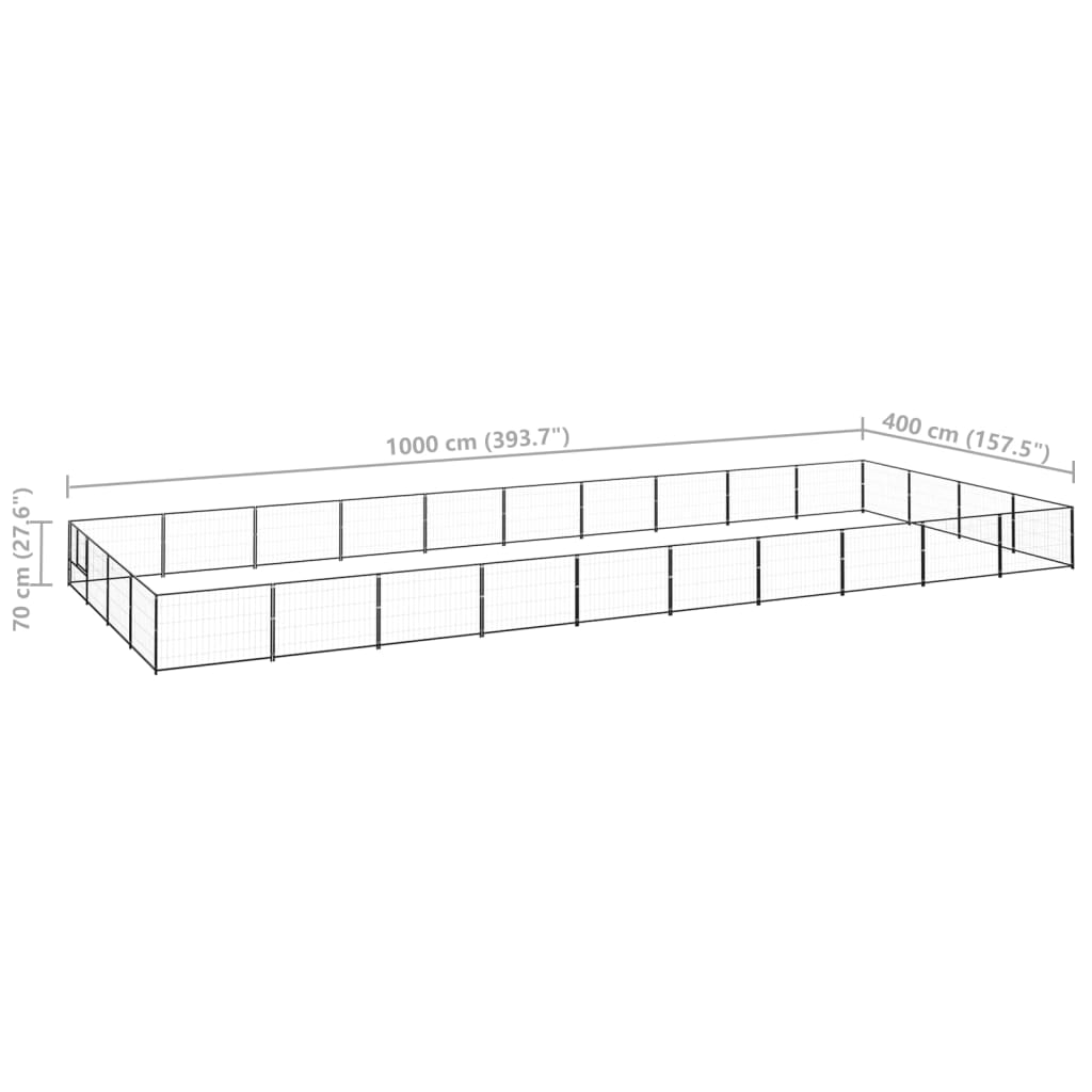Koiranhäkki musta 40 m² teräs - Harrastajankoti.fi