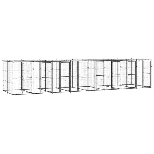 Koiran ulkohäkki katolla teräs 19,36 m² - Harrastajankoti.fi