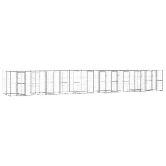 Koiran ulkohäkki galvanoitu teräs 29,04 m² - Harrastajankoti.fi