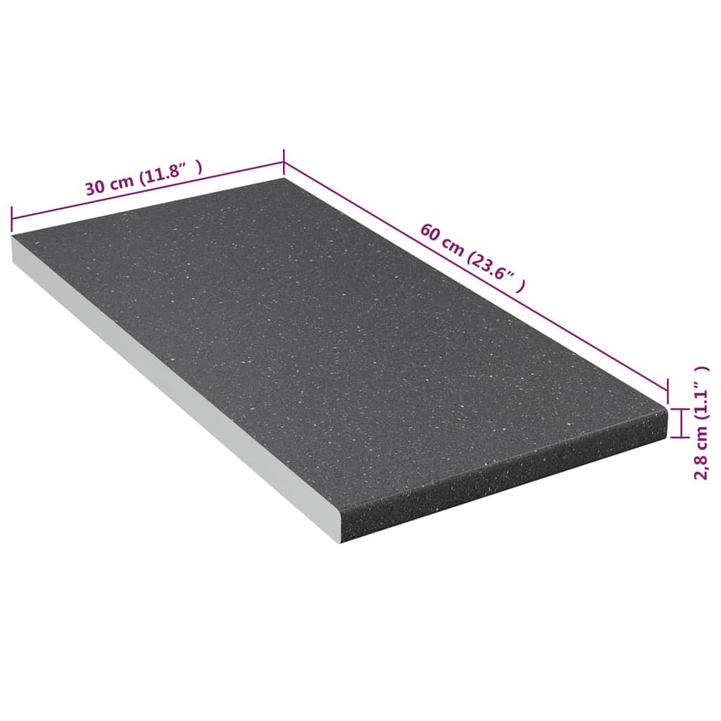Keittiön työtaso musta graniittikuvio 30x60x2,8 cm lastulevy - Harrastajankoti.fi