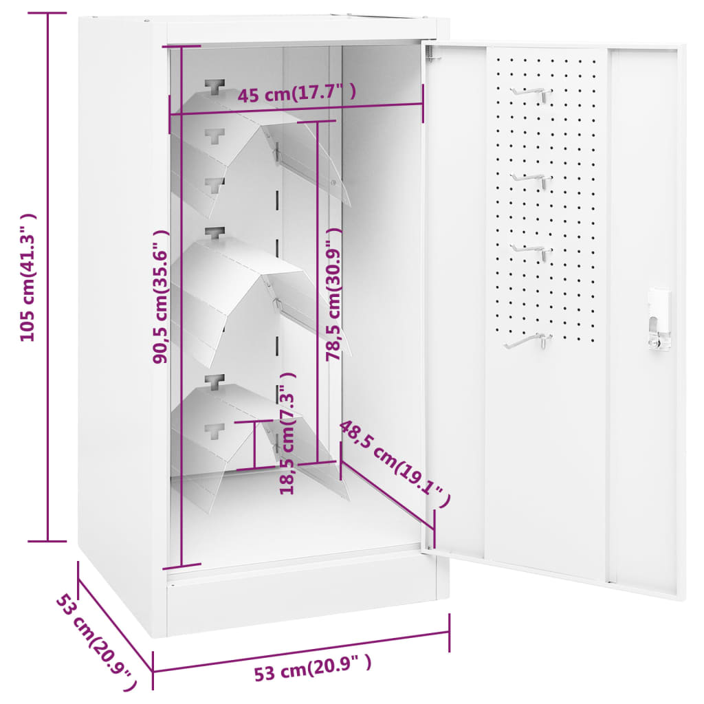Satulakaappi valkoinen 53x53x105 cm teräs - Harrastajankoti.fi