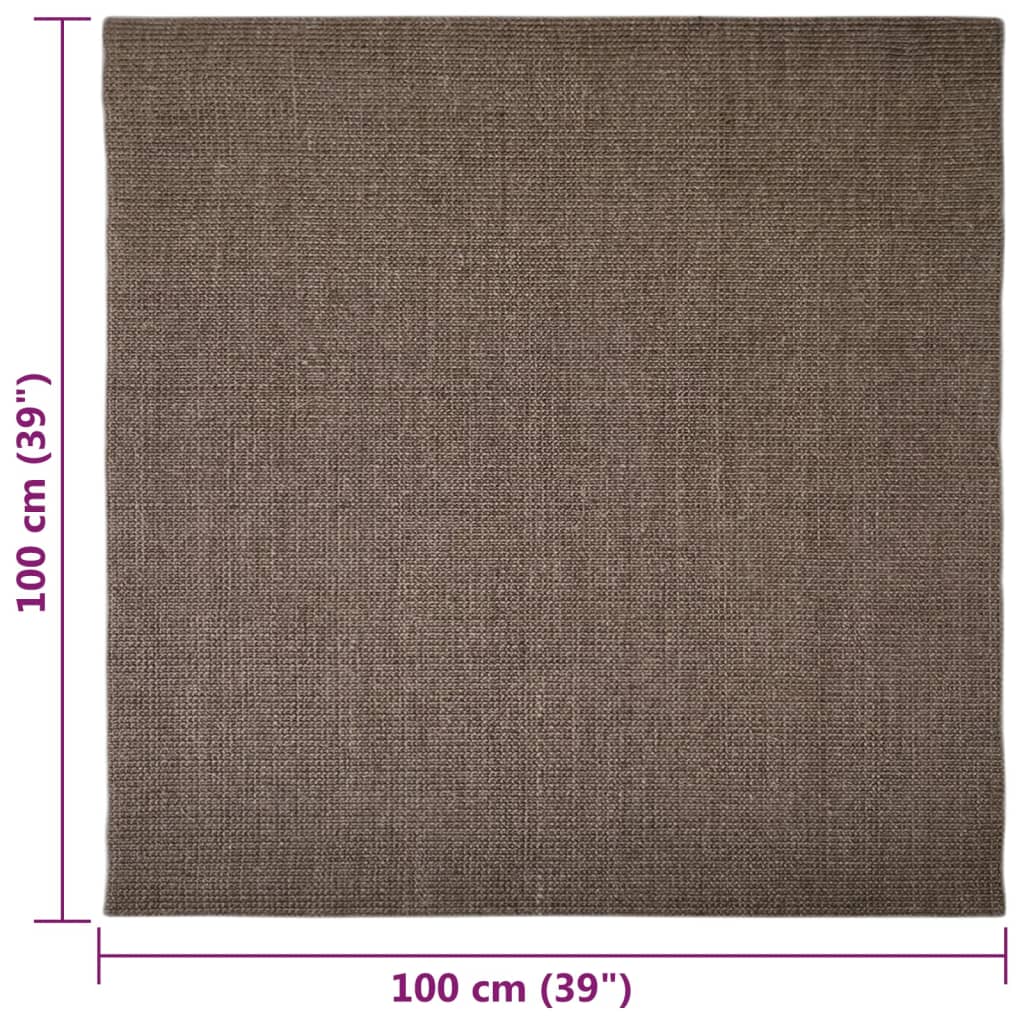 Matto luonnollinen sisal 100x100 cm ruskea - Harrastajankoti.fi