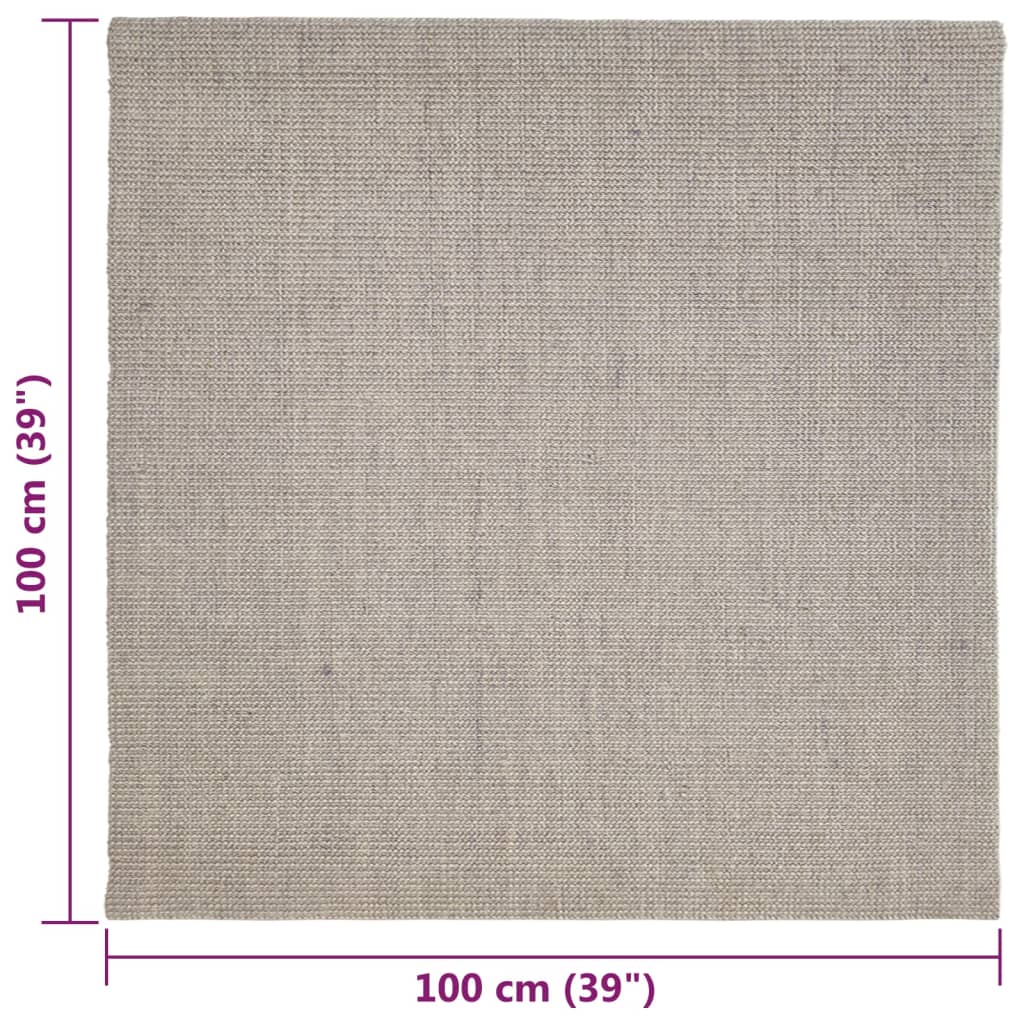 Matto luonnollinen sisal 100x100 cm hiekka - Harrastajankoti.fi