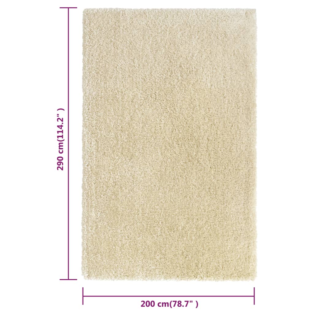 Korkeanukkainen Shaggy matto beige 200x290 cm 50 mm - Harrastajankoti.fi