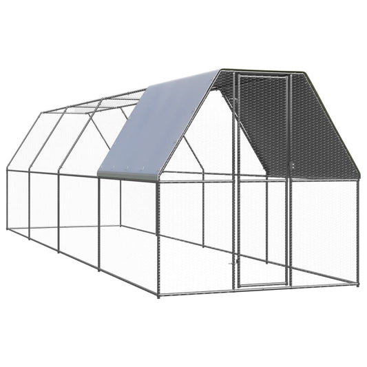 Ulkotilan kanahäkki 2x8x2 m galvanoitu teräs - Harrastajankoti.fi