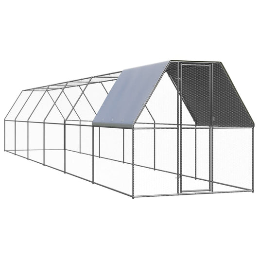 Ulkotilan kanahäkki 2x12x2 m galvanoitu teräs - Harrastajankoti.fi