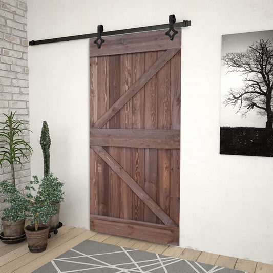 Liukuovi asennustarvikkeineen 80x210 cm mänty tummanruskea - Harrastajankoti.fi