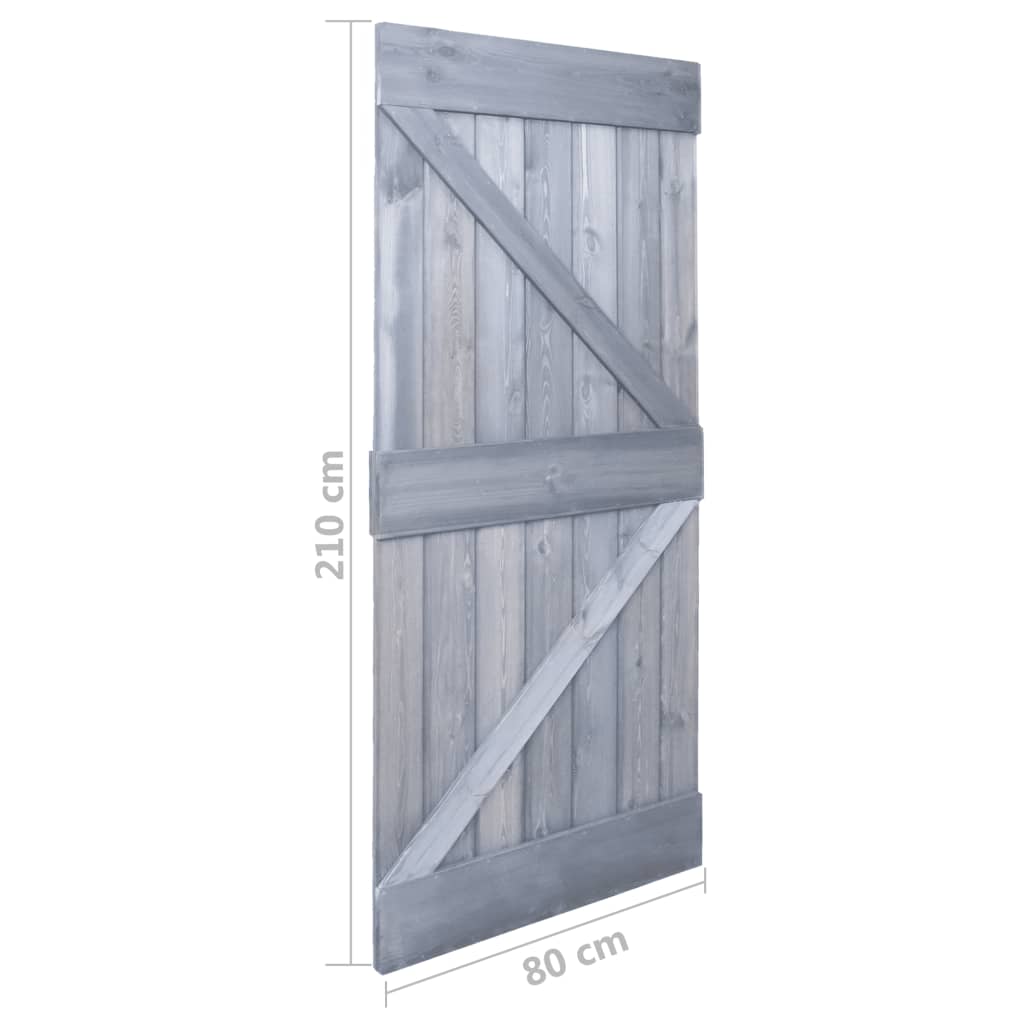 Liukuovi asennustarvikkeineen 80x210 cm täysi mänty harmaa - Harrastajankoti.fi