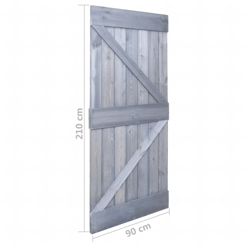 Liukuovi asennustarvikkeineen 90x210 cm täysi mänty harmaa - Harrastajankoti.fi