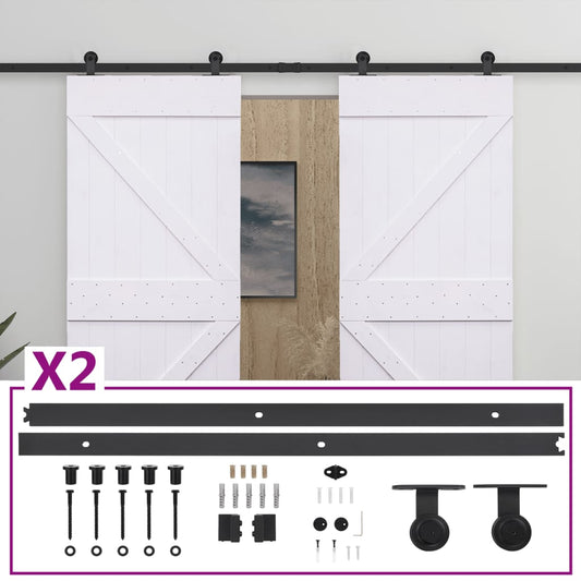 Liukuovi asennustarvikkeineen 90x210 cm täysi mänty valkoinen - Harrastajankoti.fi