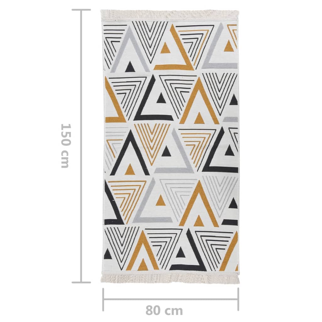 Matto keltainen ja harmaa 80x150 cm puuvilla - Harrastajankoti.fi