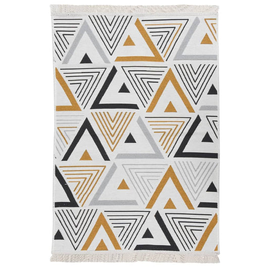 Matto keltainen ja harmaa 160x230 cm puuvilla - Harrastajankoti.fi