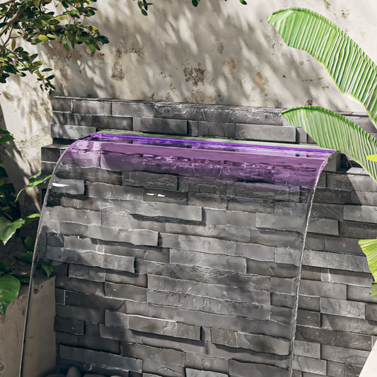 Vesiputous RGB LED-valoilla ruostumaton teräs 108 cm - Harrastajankoti.fi