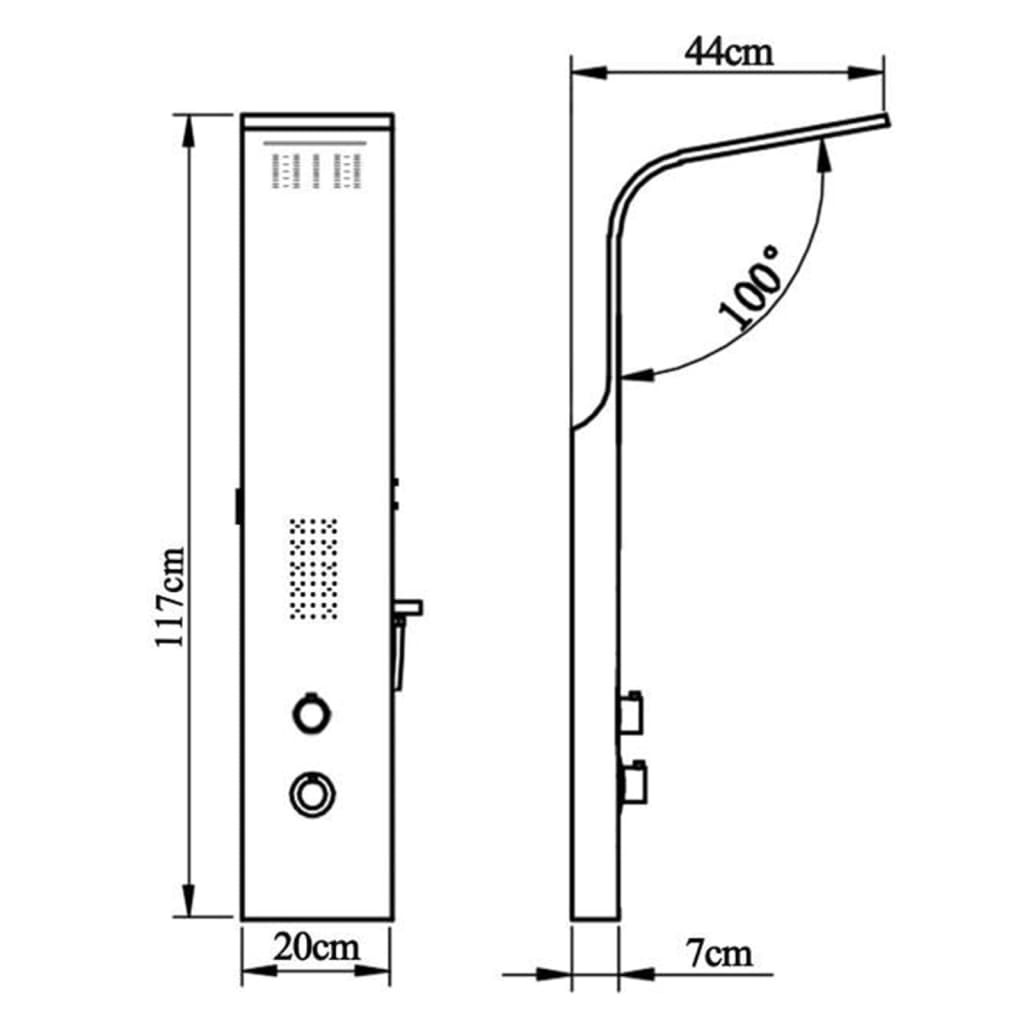 Suihkupaneelijärjestelmä ruostumaton teräs kaareva - Harrastajankoti.fi