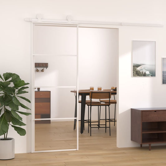 Liukuovi ESG-lasi ja alumiini 76x205 cm valkoinen - Harrastajankoti.fi