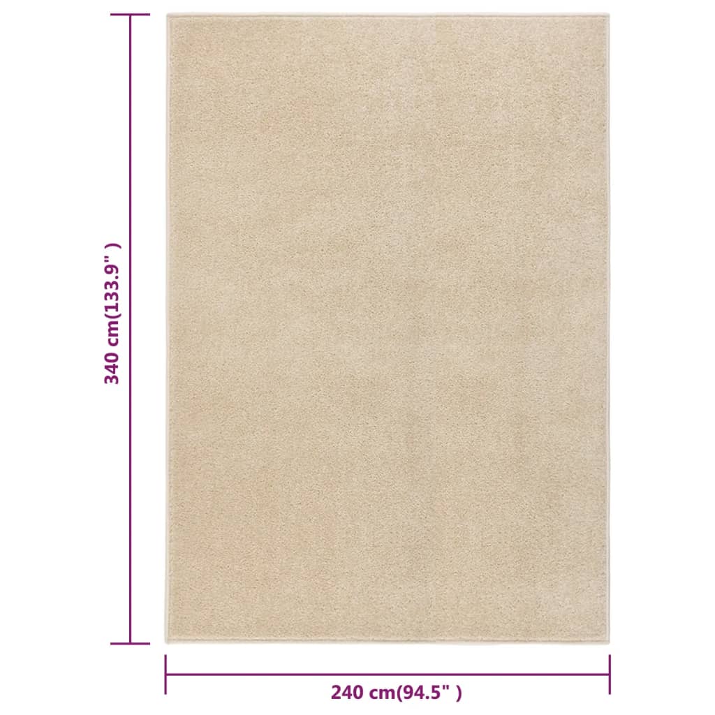 Lyhytnukkainen matto 240x340 cm beige - Harrastajankoti.fi