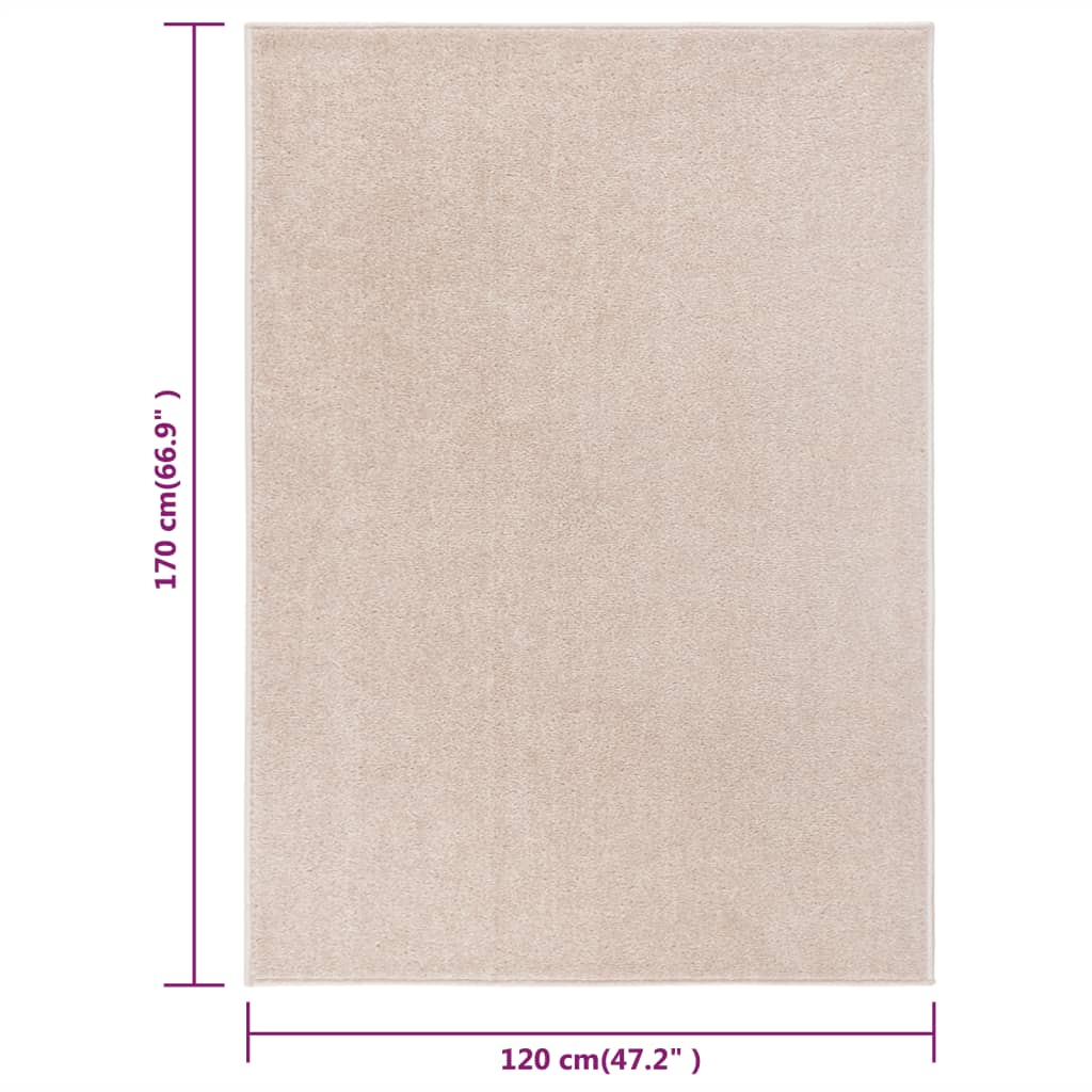 Lyhytnukkainen matto 120x170 cm tumma beige - Harrastajankoti.fi