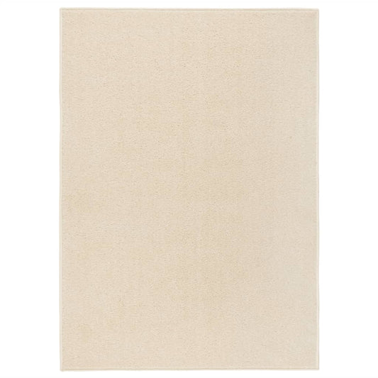 Lyhytnukkainen matto 140x200 cm kerma - Harrastajankoti.fi