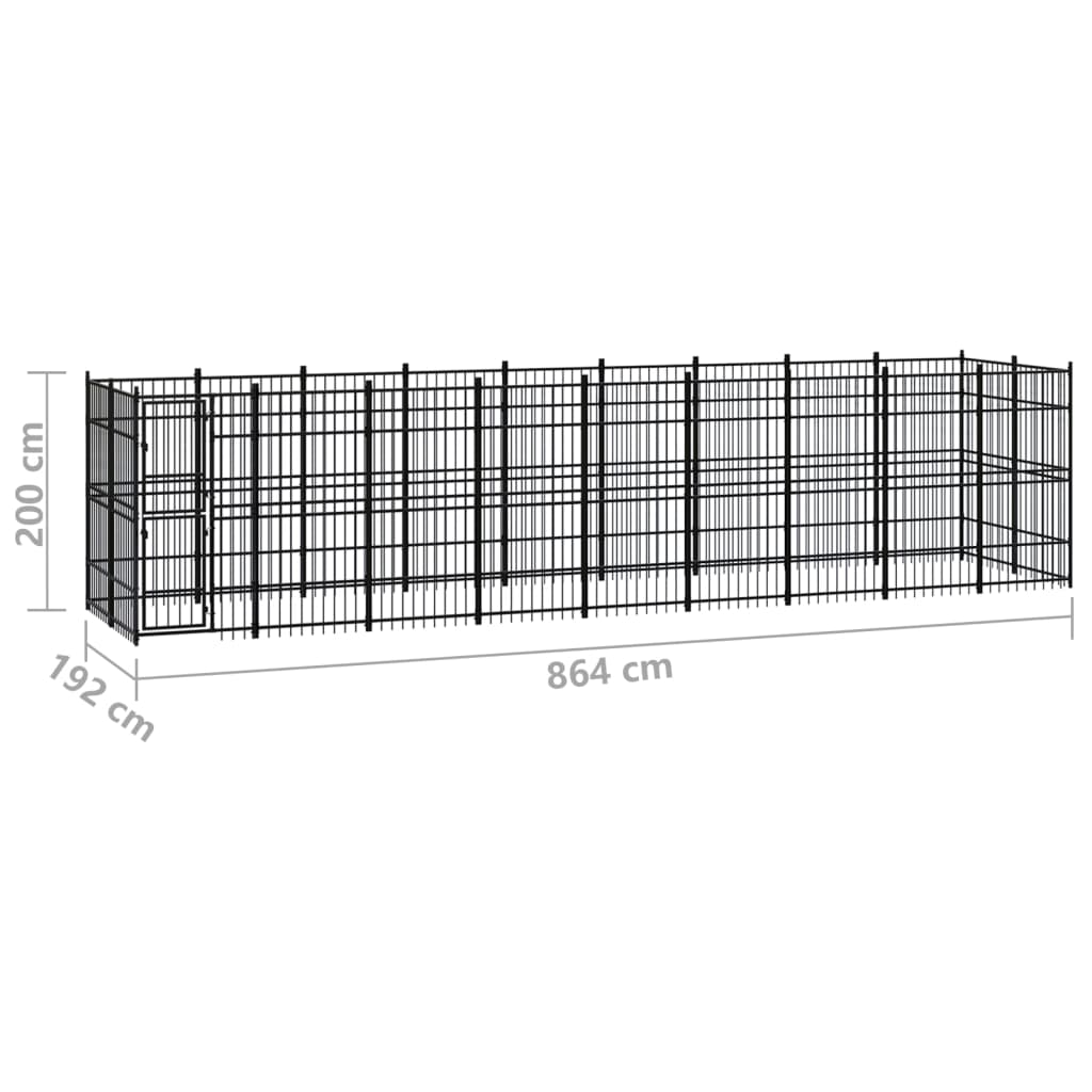Koiran ulkohäkki teräs 16,59 m² - Harrastajankoti.fi