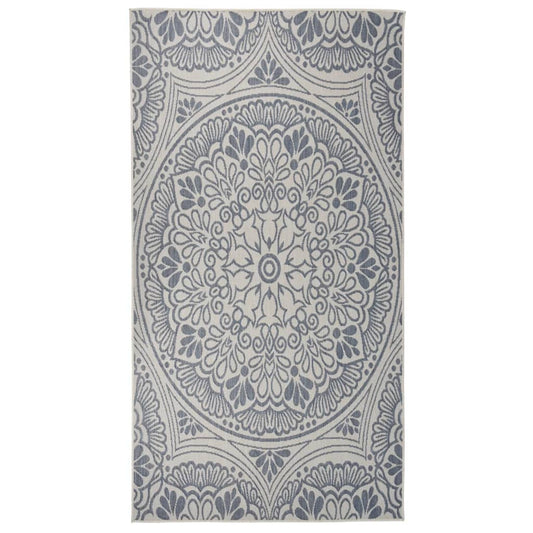 Ulkomatto Flatweave 80x150 cm sininen kuvio - Harrastajankoti.fi